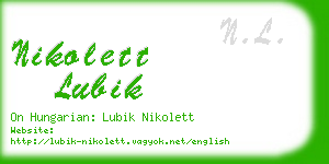 nikolett lubik business card